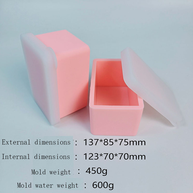 Soap Making Process - Silikon-Kastenform mit Deckel, Rechteckige Kaltprozess-Seifenform für