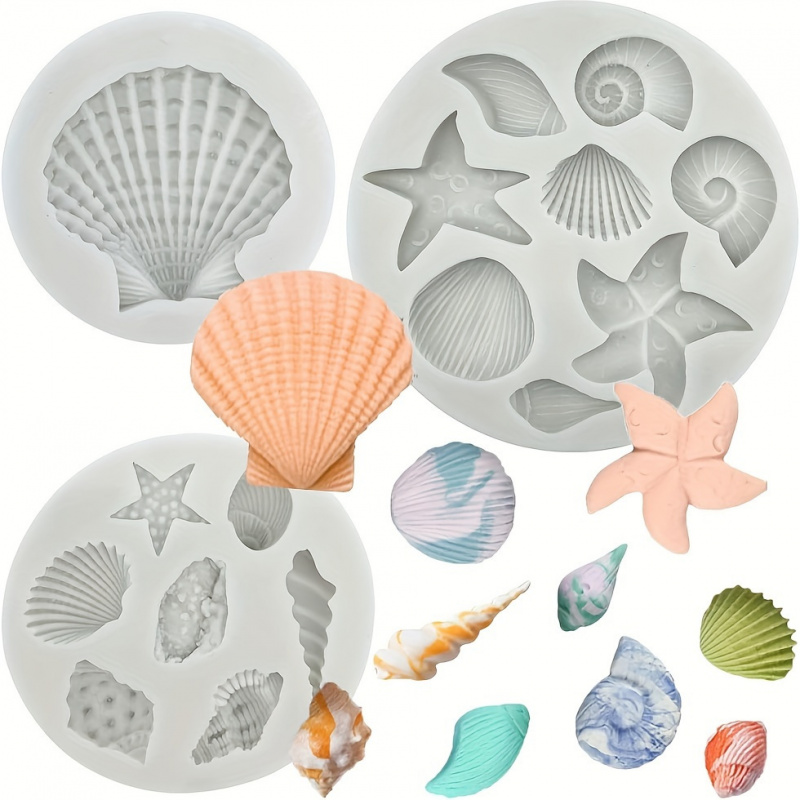 Soap Making Easy - 3 Stück/Set, Muschelformen-Set, unregelmäßige Form, geeignet